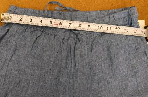 Charter Club Petite 100% Linen Drawstring Pants Blue Ocean SZ P/SM - Picture 4 of 5