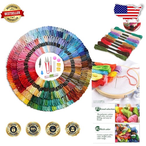High-Quality 447 Pcs Embroidery Threads Set with Double Mercerization Shine