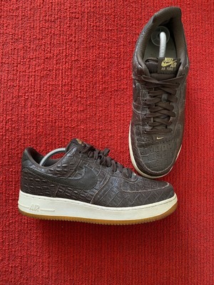 brown crocodile air force ones