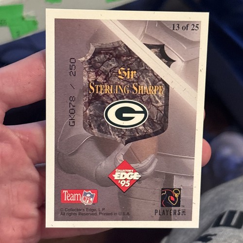 Sterling Sharpe 1995 Excalibur 22K Gold Shield Gold Prisms Sp Rare #/250 Packers - Picture 2 of 2