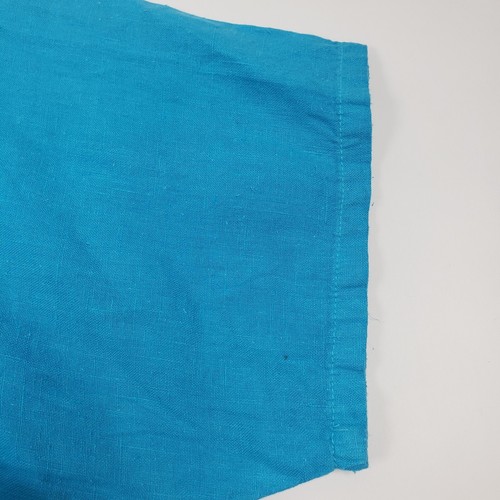 Russ Berens Linen Tunic Top Womens Size M Short Sleeve Round Neck Turquoise USA - Picture 12 of 12