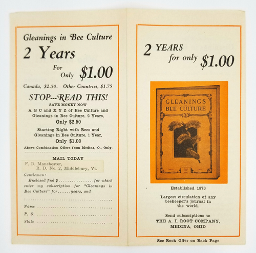 1933 Beekeeping Advertising Cover And Contents F D Manchester Middlebury Vermont - Picture 6 of 12
