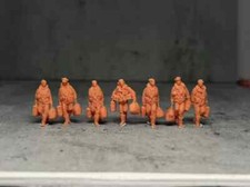 3D Printed 1/72 WWII American Pilot 6-Person Group Finished Model NEW