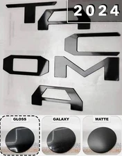 Gloss Black Raised Plastic Letters Inserts fits Toyota Tacoma 2024 2025 Tailgate