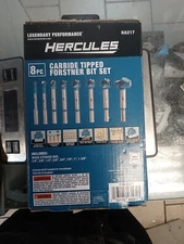 Carbide Tipped Forstner Bit Set 1/4, 3/8, 1/2, 5/8, 3/4, 7/8, 1 & 1-3/8" ~ HA217