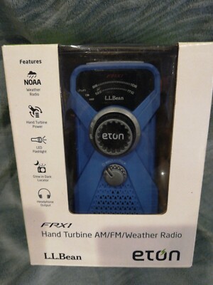 LL Bean Eton FRX Hand Turbine AM FM Weather Radio LED Flashlight Hand Crank  B-B
