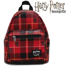 🔥Loungefly Harry Potter Gryffindor Mini Backpack Plaid Pattern Bag Red NEW NWT