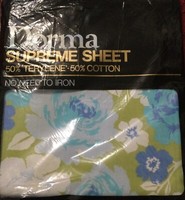 Vintage Retro Dorma Bedding 90 X 104 Ins Elizabeth Flat Sheet Cotton Floral New