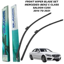 Front Wiper Baldes Set Pair Fits Mercedes-Benz C Class Saloon 2014 - 2021 C205