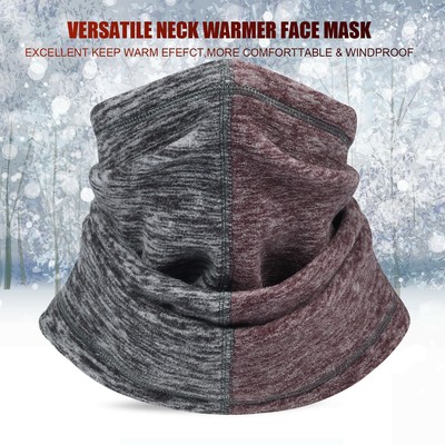 Cold Weather Fleece Neck Gaiter Warmer Face Mask Neck Scarf for Men Women US