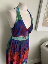 coast Multicoloured Halter Neckline Summer maxi dress Size 12 Embellished