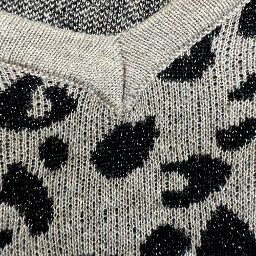 Democracy Sweater Womens Small Brown Black Leopard Print Bold Glamour Mob Wives - Picture 5 of 21