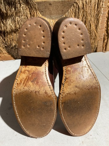 Vintage Brown Leather Cowboy Western Boot Mens Size 11 - Picture 6 of 7