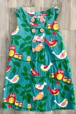 Mini Boden: Girls Corduroy Jumper With Fun Bird Print Size 6-7 Years 