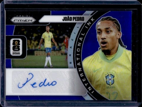 2026 Panini Prizm World Cup Joao Pedro International Ink Blue Auto #/25 Brazil