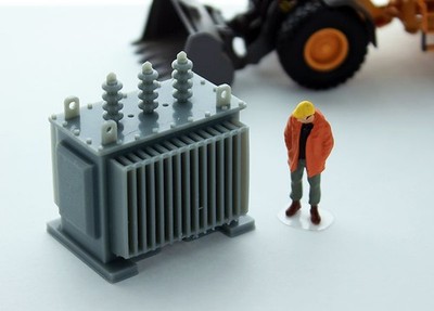 3D To Scale 50-440-GY 1/50   Electrical Transformer Large Gray Diorama