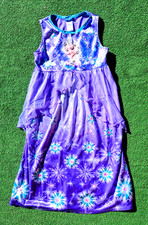 Disney Princess Dress-Up Night Gown Elsa Frozen Girls Sz 8 Purple Cosplay GUC