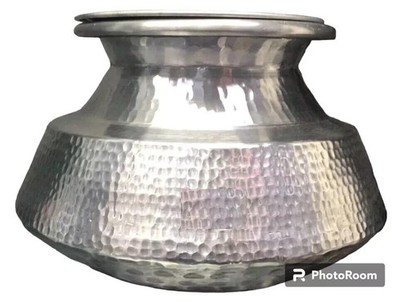 Aluminium altes indisches Curry, Reis, Gemüse Kochgefäß Deig Degchi Topf mit Deckel