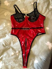 Sexy Latexoptik Body - Reißverschluss