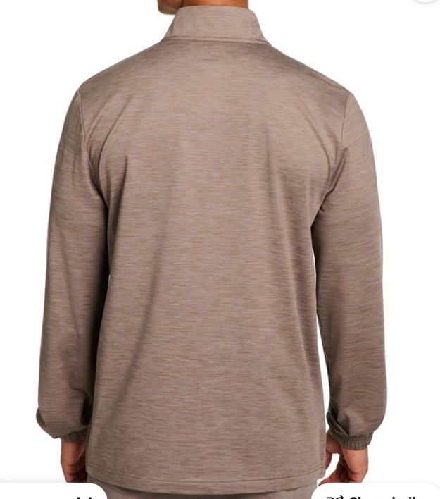 REEBOK Men’s DRIFTWOOD HEATHER Quarter-Zip Active Pullover Long Sleeve X-LARGE thumbnail 2