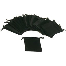 20 Black Velvet Drawstring Jewelry Gift Pouches Bags 1 3/4" x 2"