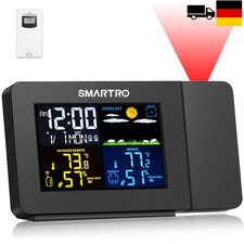 SMARTRO SC91 Projektionswecker mit Wetterstation Temperatur Luftfeuchtigkeit