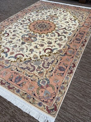 7 x 10 Fuß Seide Wolle Teppich Handgeknüpft Premium Medaillon Design Carpet 400+ kpsi