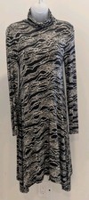 Anthropologie Maeve Turtleneck Swing Long Sleeve Dress Womens S snap cuff