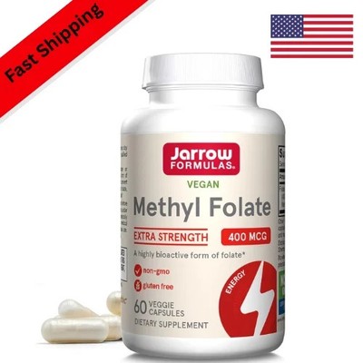 Jarrow Formulas Extra Strength Methyl Folate 400 mcg, Dietary Supplement for Car