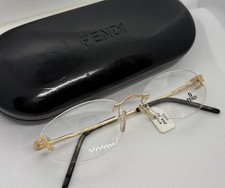 Fendi FN266 Rimless Eyeglasses Frames Gold 53 17 135 Made in Italy w/ Case