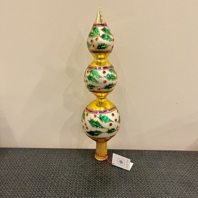 Christopher Radko Retired Vintage Extremely Rare HOLLY RIBBONS FINIAL 1993