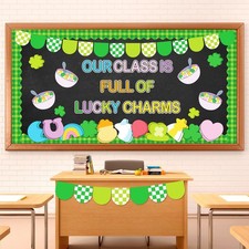 87 Pcs St. Patrick's Day Lucky Charm Bulletin Board Decoration Funny Cartoon Sha