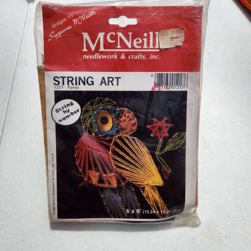 NOS Parrot # 1217 McNeill String Art Vintage String By Number Kit 1980 6" x6" - Picture 2 of 4