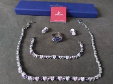 Exquisite Genuine Swarovski Jewellery Set Necklace, Bracelet, Ring, Earrings