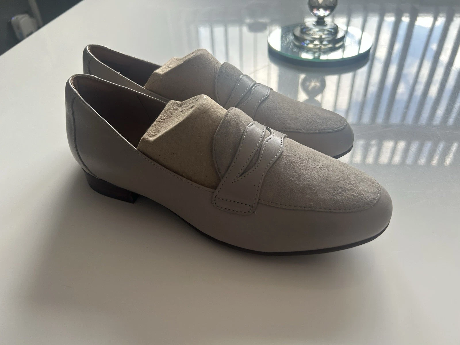 Scarpe basse Clarks donna non strutturate in pelle di pietra scamosciata UK 5 D