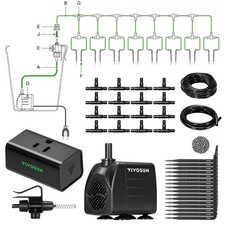 VIVOSUN Automatic Drip Irrigation Kit Watering System w/ 16 Emitters A10 Control