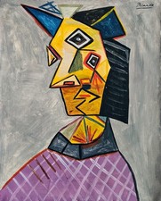 Dipinto olio su tela cubista firmato Pablo Picasso - arte moderna spagnola