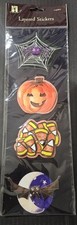 Stemma-4 Layered Stickers for Halloween-Spider, Pumpkin, Candy  Bat