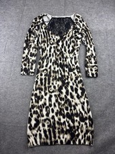 GUESS Women’s S Sweater Knit Animal Print Lace 3/4 Sleeve Dress 00s Sexy Y2K