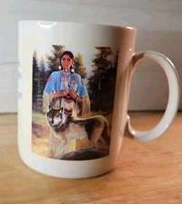 Vintage Carole Coffman Art Work Coffee Mug Native American