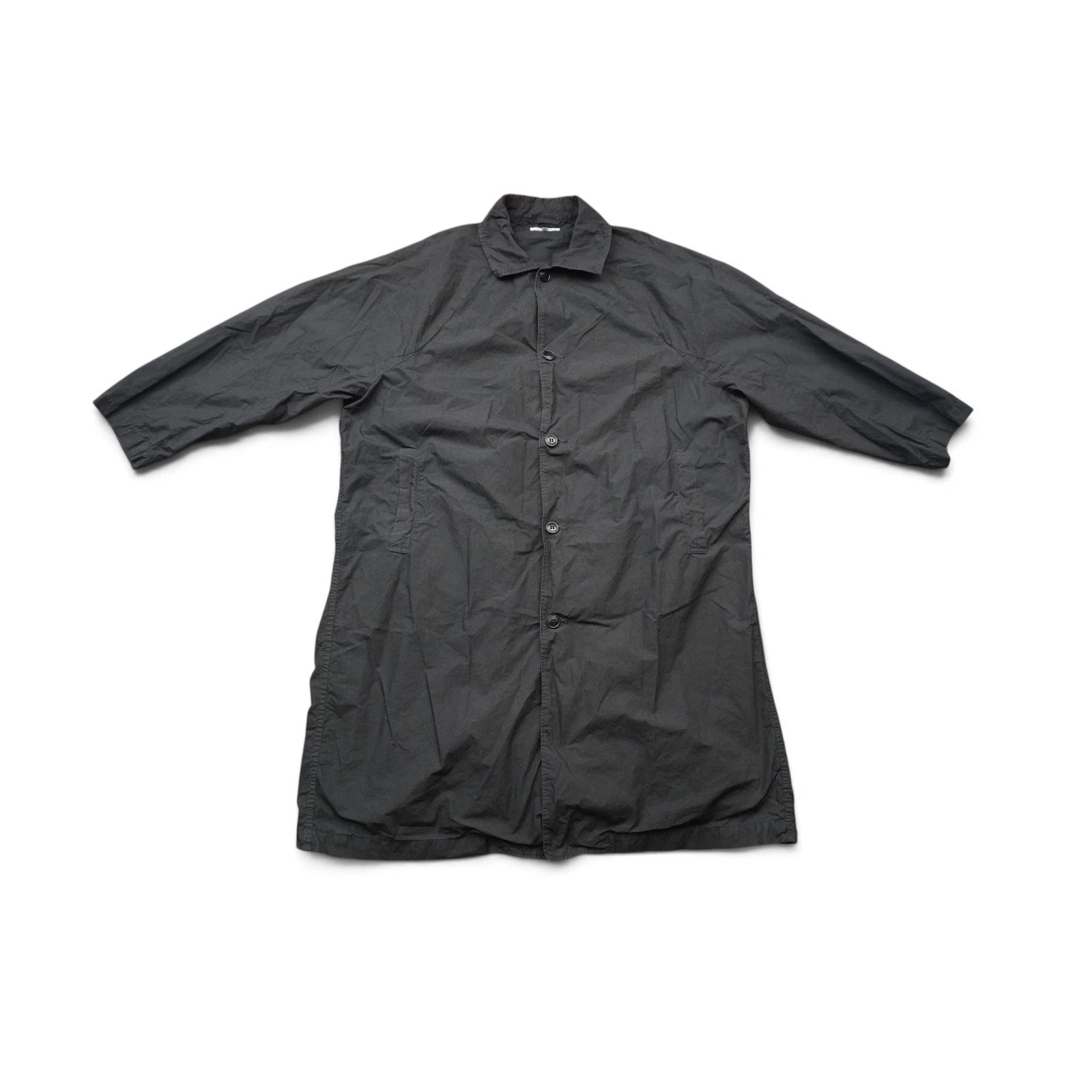 Ordinary Fits Quilt Deli Coat Mens 1 Black Cotton Japanese Shop Workwear Jacket - product detail image 13