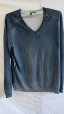 United Colors Of Benetton V-Neck Sweater Pull Over Men  s Size L Blue