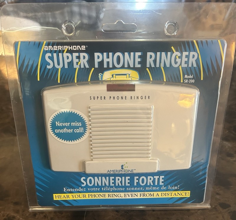 NEW Ameriphone Super Phone Ringer SR-200 95+ decibels for hard of hearing NIP