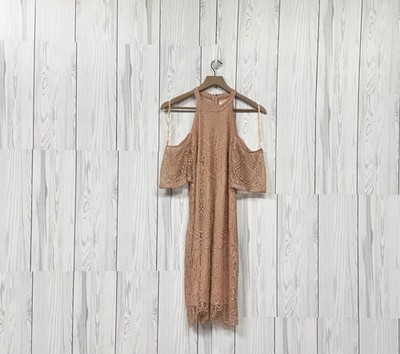 Francescas dress womens size small lace sleeveless nude knee length