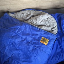Kelty Sleeping Bag Made in USA Blue Exterior Grey Interior
