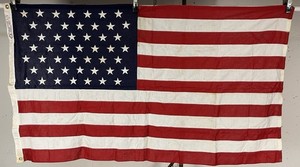 Vintage 49 Star American Flag 3x5 Sewn 1959 Bull Dog Bunting Dettras Flag