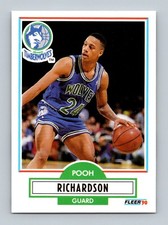 1990 Fleer Pooh Richardson #116 Minnesota Timberwolves Basketball Card Rookie NM. rookie card picture