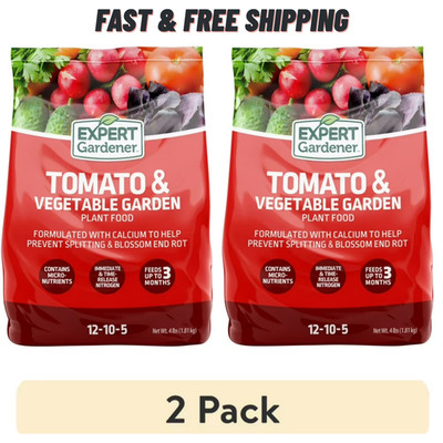 (2 Pack) Expert Gardener Tomato & Vegetable Plant Food 4 lb - 12-10-5 - NEW