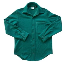 Aritzia TNA Sweatfleece Cozy Fleece Boyfriend Fit Green Oversized Shacket 2XS