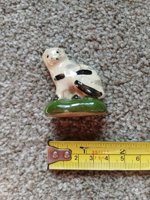 Seltene antike frühe Teracotta Staffordshire Katze primitive Keramik Figur